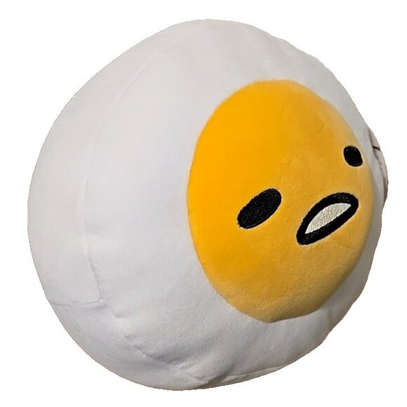 Gudetama Lazy Egg Plush 10” Wht Hard Boiled Egg Yellow Yolk Meh Sanrio Gund New - Picture 10 of 10